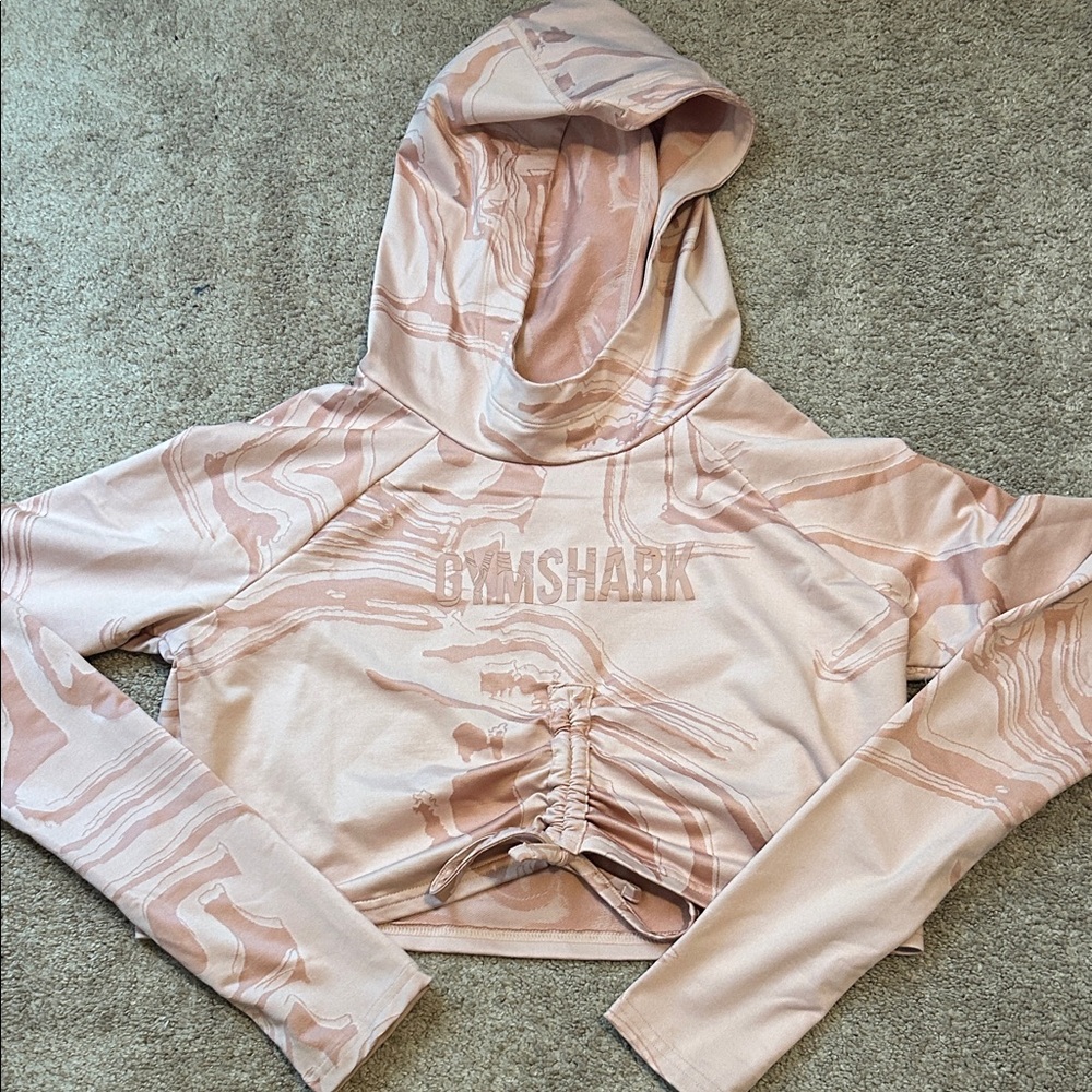 Gymshark Pink/Orange-ish Pullover Cropped Hoodie Size XS